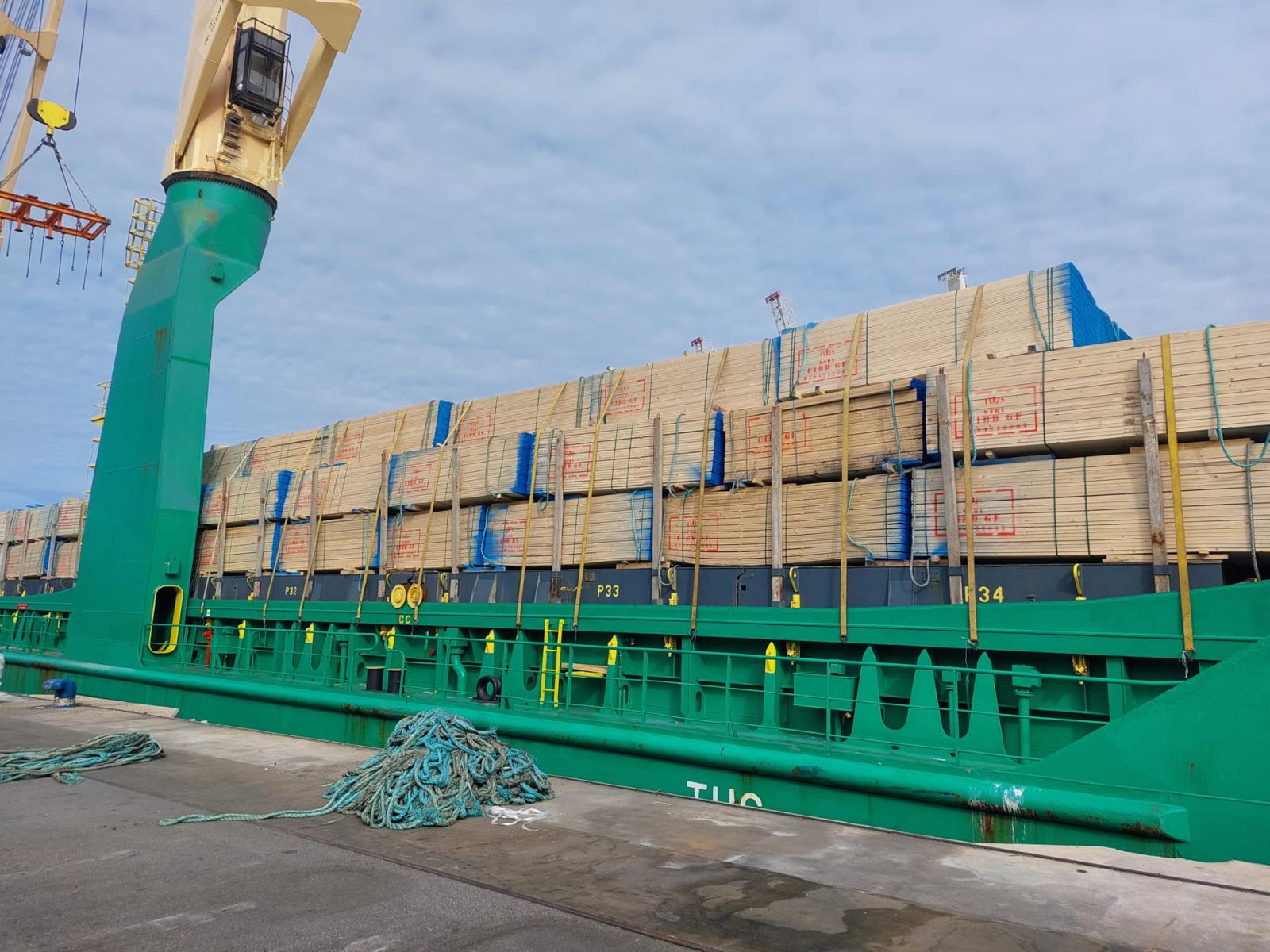 Timber ready for shipping